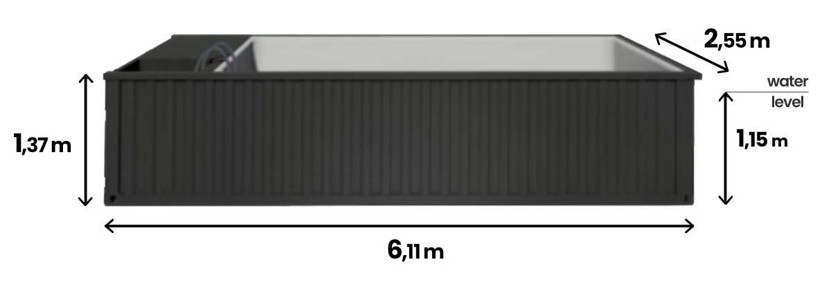 Piscine conteneur de 6.2 mx 2.5 m Jet Swim, Sport&Spa-Neuf – Image 5