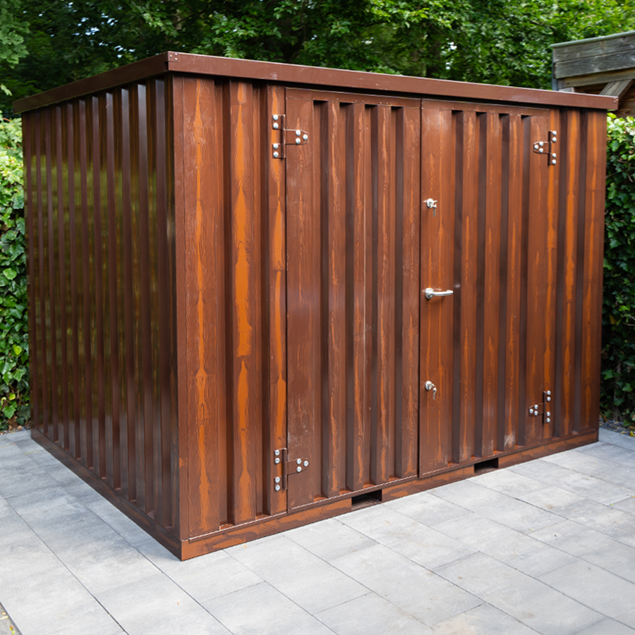 Container imitation bois 3 x 2 mètres – avec double porte grand coté-Neuf – Image 6